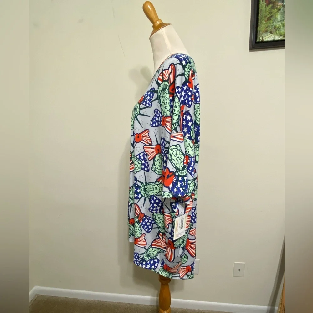LuLaRoe Irma Top NWT Tunic Dress Printed Patriotic 4th of July Shirt size 3XL